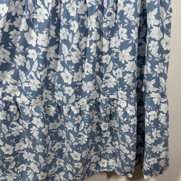 Naif Dress Women S Blue Floral Off the Shoulder Mini Puff Sleeve Cottage Peasant - Picture 5 of 7